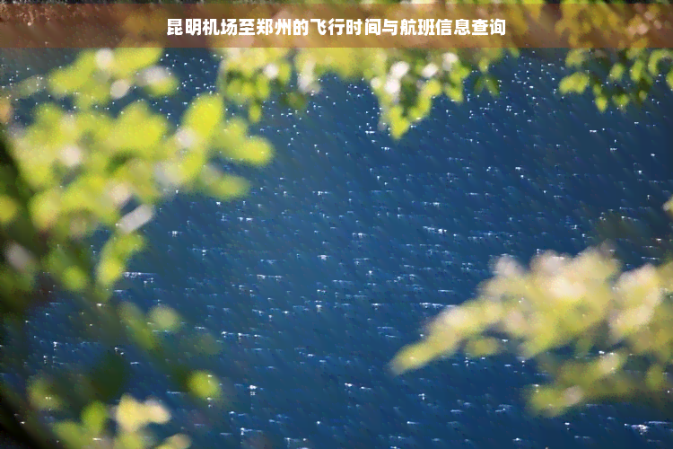 昆明机场至郑州的飞行时间与航班信息查询